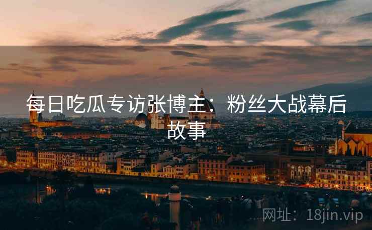 每日吃瓜专访张博主：粉丝大战幕后故事